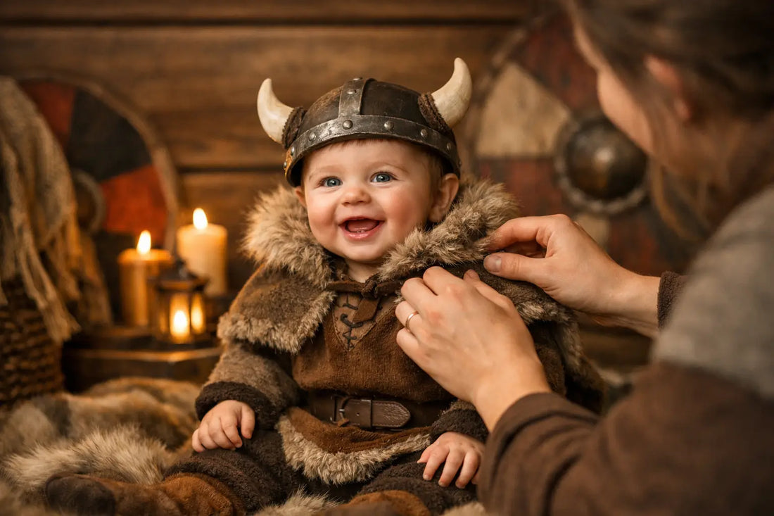 Wikinger Kleidung für Babys mit echter Haltung