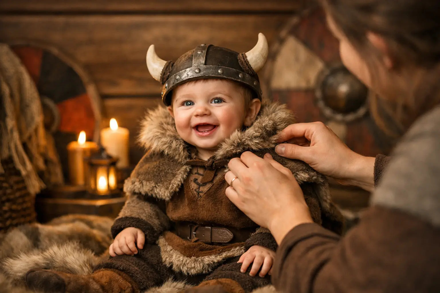 Wikinger Kleidung für Babys mit echter Haltung